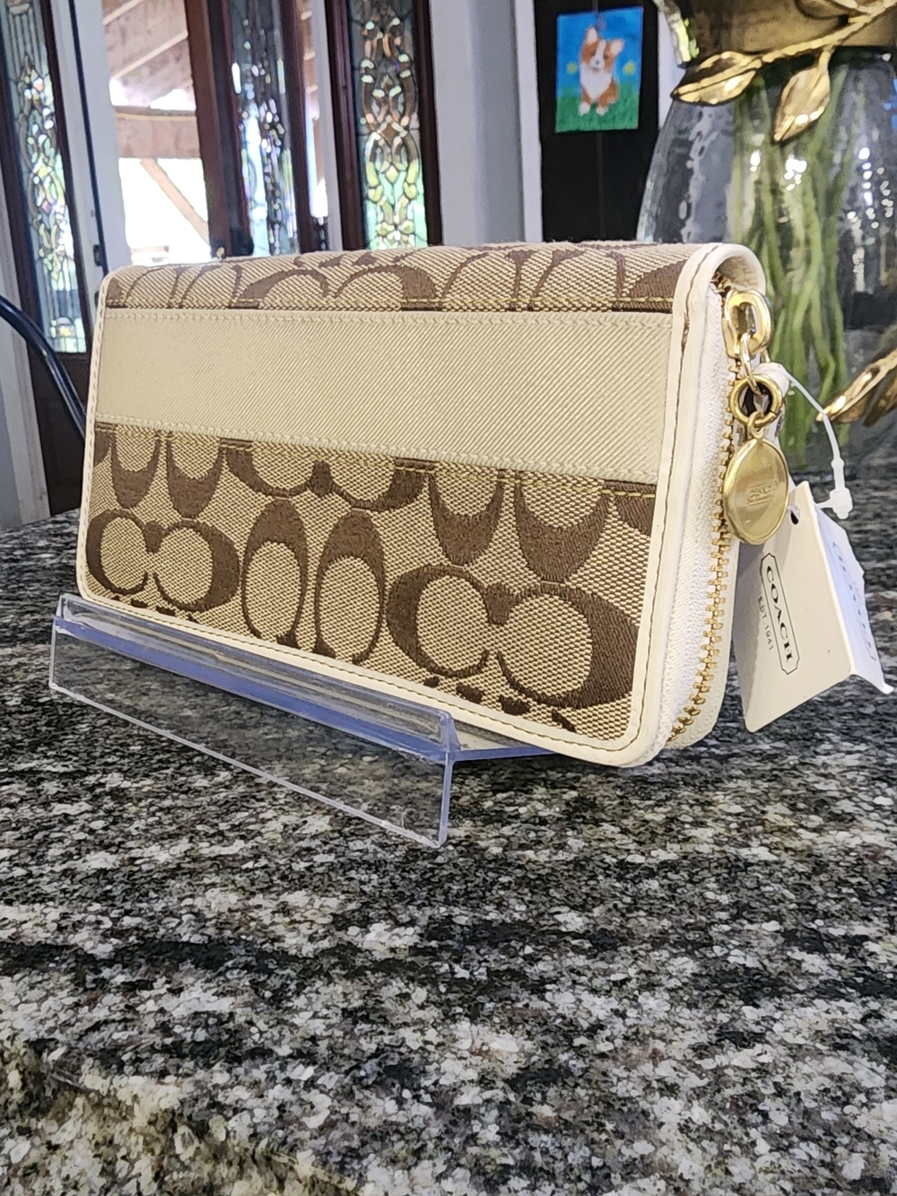 Coach Legacy Signature Canvas Continental Wallet- F40753